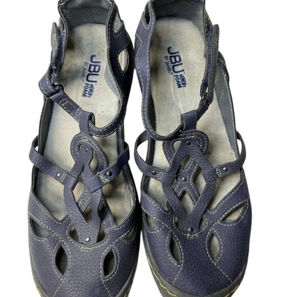 JBU by Jambu Shoes Womens Size 9 Blue Memory Foam Cutout Comfort Casual Sandals - Picture 2 of 6